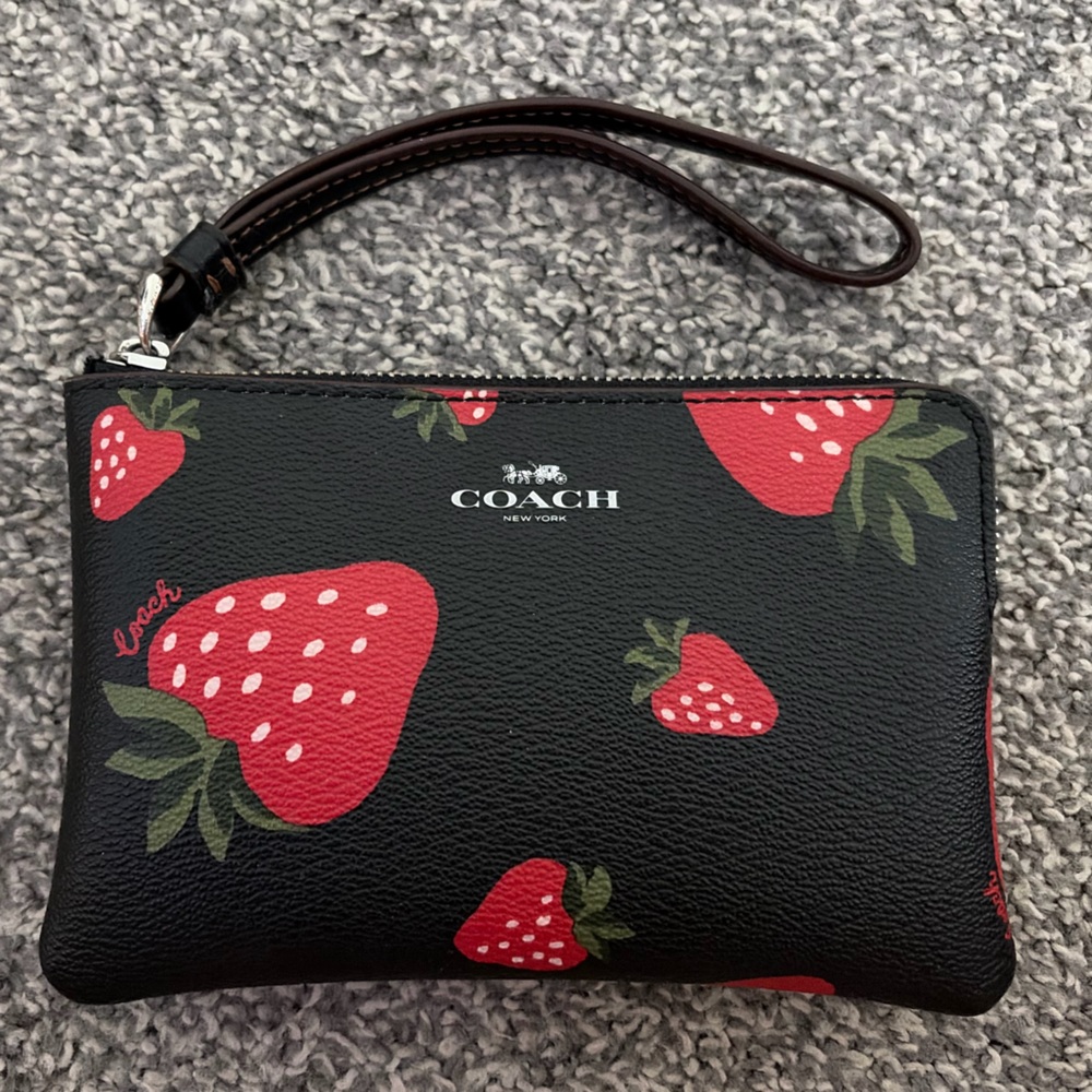 Coach strawberry wristlet
